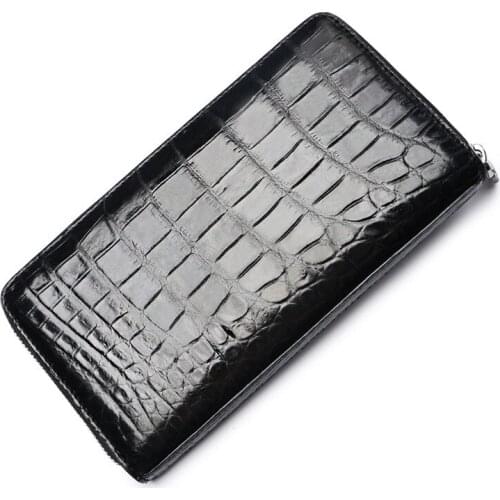 2018 Fashion Real Crocodile Pattern Coin Purses Card Holder Genuine Leather Men Long Wallets Mens Alligator Long Clutch Bags