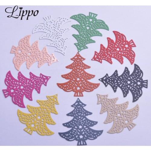 30pcs Ac4270 35*40mm Filigree Christmas Tree Charms Brass Trees Pendant DIY Earring Findings