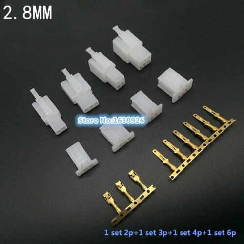 4 sets 2.8mm 2/3/4/6 Way/pin Electrical Connector Kits Male Female socket plug for Motorcycle Car ect