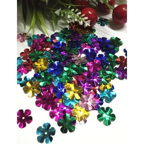 500pcs/lot Flower Sequins 14mm PVC Decoration Sewing DIY Wedding Craft Scrapbooking Mix Colors