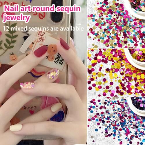 1 Box of Nail Art Super Shiny Sequins Mixed 1/2/3/mm Polka Dot Glitter Mixed Color Polka Dot Sequins for DIY Nail Art Decoration