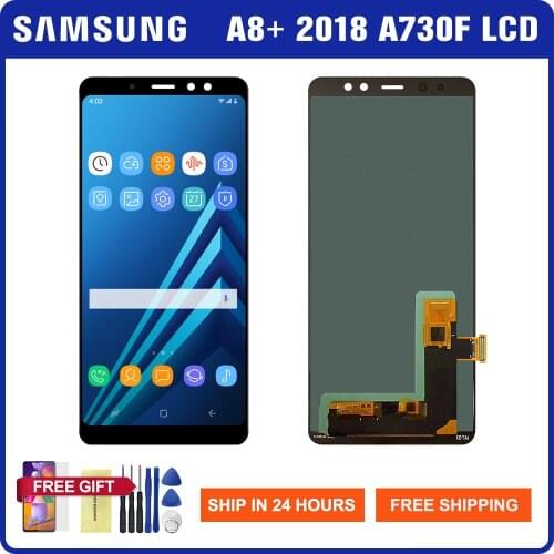 6.0'' Super AMOLED Screen For Samsung Galaxy A8 Plus 2018 A730 Display Touch Screen Digitizer Parts For Samsung A730F