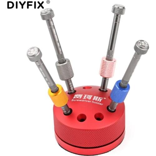 DIYFIX 360° Rotating Magnetic Screwdriver Holder Mobile Phone Repair Parts Box Tool Component Box Storage Shelf For screwdrivers