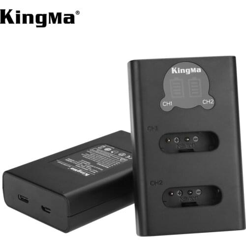 KingMa NP-BX1 NP BX1 Battery Charger USB LCD Dual Charger For Sony DSC-HX400/HX300/HX90/HX60/HX50/WX350/WX500/WX300 HDR-AS15