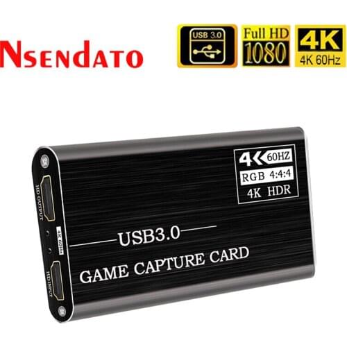USB3.0 HD 4K 60Hz Video Capture HD to USB 3.0 Video Capture Card Game Streaming Live Stream Broadcast with Audio Mic Loop