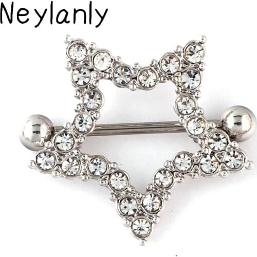 1Pair 14G Steampunk Nipple Ring For Women Jewelry Dream Catcher Star Nipple Rings Body Jewelry Nipple Piercing nipple shield