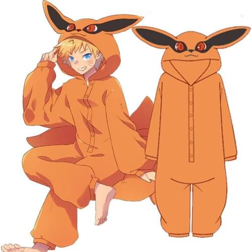 Naruto Arknights Cosplay Kurama Magikarp Texas Fleece Onesies Jumpsuit Costume Pyjamas Sleepwear Bathrobe Rompers