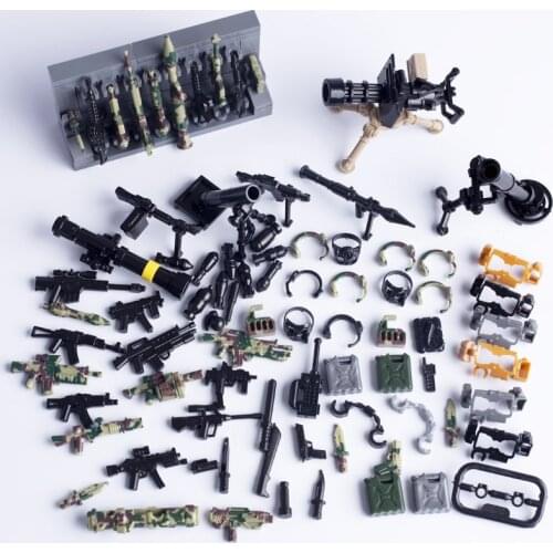 BRICKPANDA Military WW2 Weapon Pack Building Blocks Gun Stand SWAT Sniper Figures Army Scene Base Accessories MOC Brick Gift Toy
