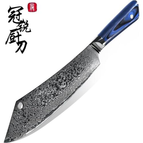Damascus Kitchen Knives Chef Cleaver Hybrid Knife Slicing Chopping Meat Kebab Professional Cooking Tool BBQ Camping Gadgets NEW