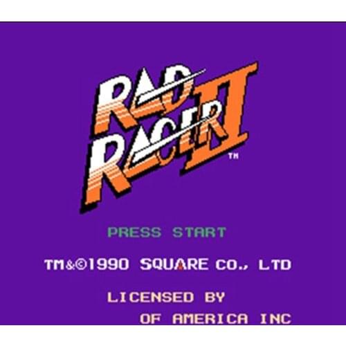 Hot Promotion Rad Racer 2 60 Pins English Version Game Cartridge for 8 Bit 60pin Game Console