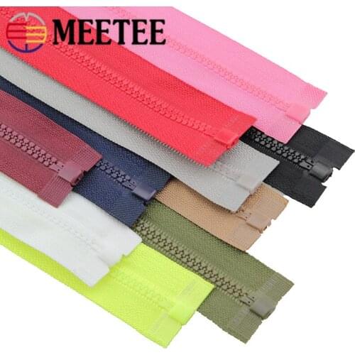 Meetee 2/5pcs 40/50cm 3# Resin Zipper for Baby Coat Open-End Zipper DIY Garment Textile Sewing Open Tail Zip Accessories ZA420