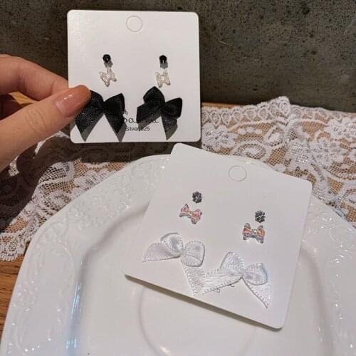 2021New Fashion Korean Sweet Bowknot Stud Earrings Set for Women Girl Jewelry Earrings Temperament Set Simple Design Earrings