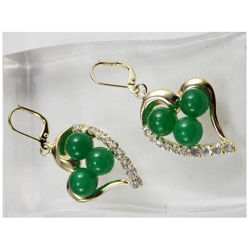 New Style!Free shipping 8MM Dark Green Jewelry Drop Earring