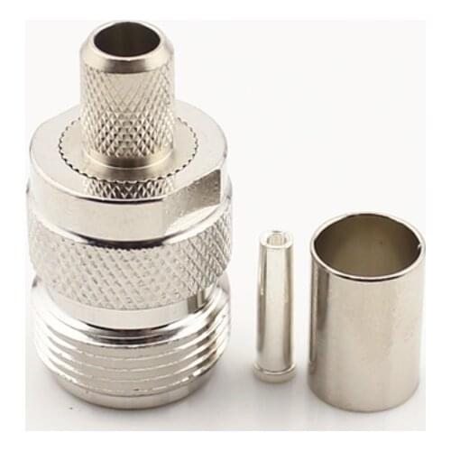 1pc N Female jack Crimp RG5 RG6 LMR300 5D-FB Cable RF Connector Adapters