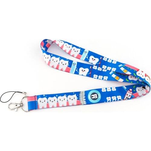 PC3307 Dental Care Dentist Accessories Lanyard Card ID Holder Car KeyChain ID Card Pass Gym Phone Badge Key Ring Holder Jewelry
