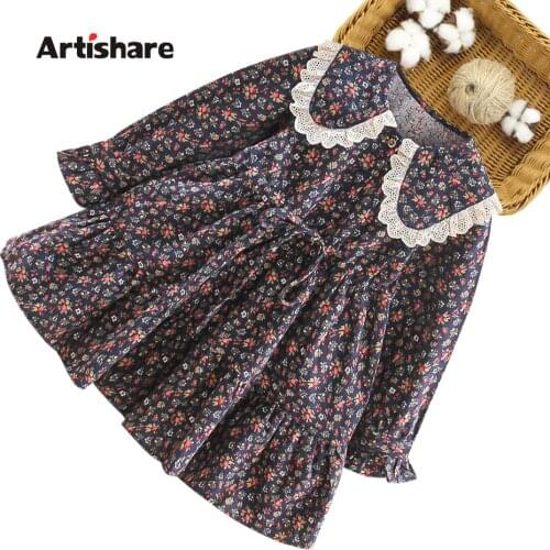 Big Girls Dress Floral Pattern Dress For Girl Spring Autumn Party Dress Child Casual Style Girls Clothing 6 8 10 12 14