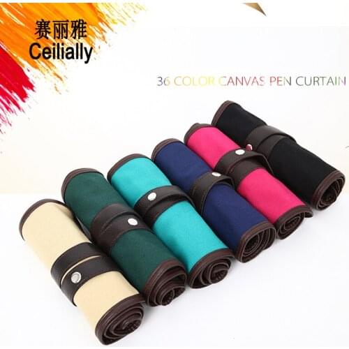 Portable Drawing Tools Roll Up Bag Canvas Paint Brush Cases For Artist Draw Pen Watercolor Oil Brush Rolls Bag