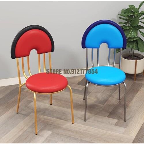 Nordic soft bag chair net red hotel restaurant chair makeup chair stool leisure golden back chair light luxury home dining chair