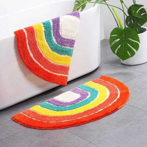 Nordic Rainbow Rug Absorbent Non-slip Carpet Floor Mat For Home Living Room Kids Room Decor Door Mat