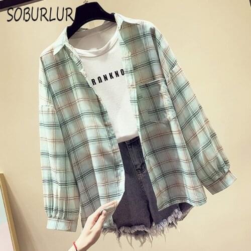 SOBURLUR Women's Plaid Shirts
