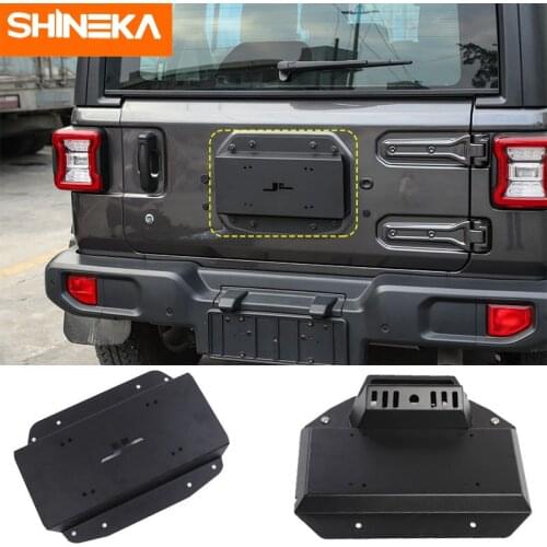 SHINEKA Exterior Accessories For Jeep Wrangler JL Car Tailgate Exhaust License Plate Seat For Jeep Wrangler JL 2018 2019 2020