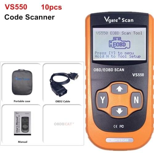 10pcs DHL Free Ship Vgate VS550 CAN OBD EOBD Scanner Diagnostic Scaner Car Auto OBD2 Escaner Automotriz VS 550