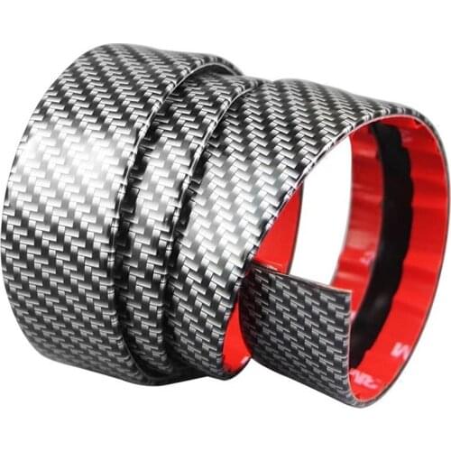 2.5m Carbon Fiber Rubber DIY Door Sill Protector Soft Black Bumper Strip Edge Guard Car Stickers Car Styling Accessories#290440