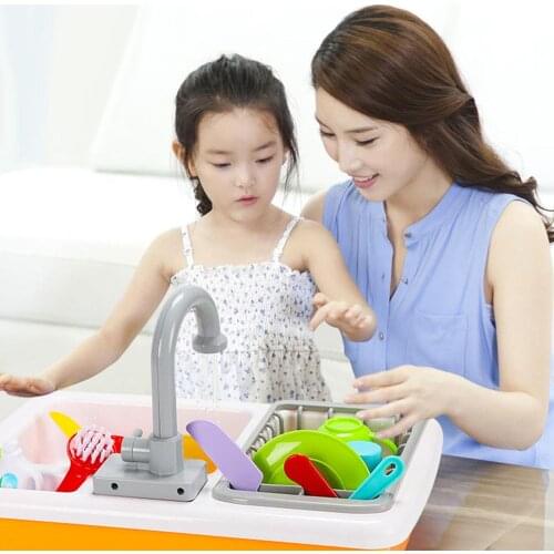 20Pcs Mini Washing up Kitchen Sink Tap Flowing Water Pretend Role Play Kids Toy