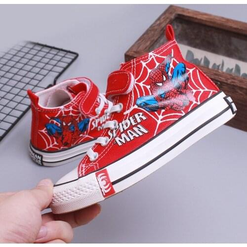 2021 Disney childrens cartoon spiderman sneakers boys girls casual shoes student running shoes breathable canvas shoes