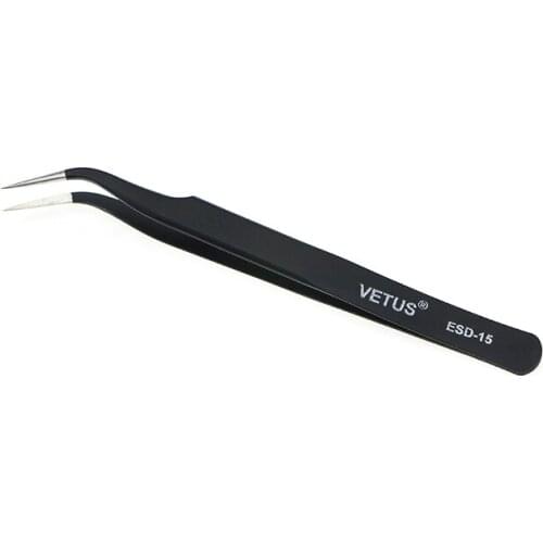 ESD Precision Tweezers Tools Kit Anti-static Stainless Steel Tweezers for Lab Electronics Jewelry