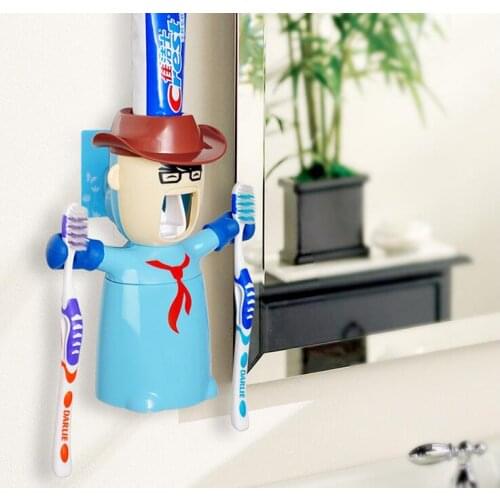 Automatic Toothpaste Dispenser Creative Couple Toothbrush Holder Novelty Households Eco-Friendly Bathroom Set Free Shipping