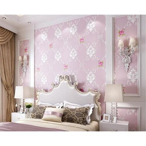 Beibehang wall paper European Pastoral Living Room Bedroom 3d Wallpaper Stereo Relief Nonwovens Wallpaper papel de parede tapety