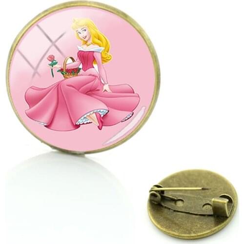 Disney Aisha And Princess Anna Brooch Brooch Jewelry Glass Cabochon Dome Tasteful Brooch Jewelry For Friends