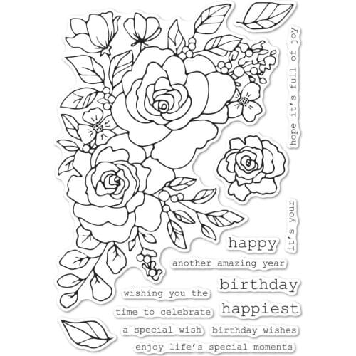 Flower transparent Clear Silicone Stamp/Seal for DIY scrapbooking/photo album Decorative clear stamp sheets B0614