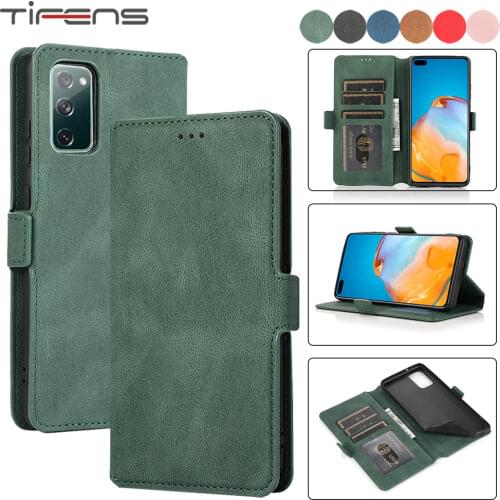 Luxury Leather Case For Samsung Galaxy S21 S20 FE S10 E S9 S8 Plus Ultra Flip Card Slots Stand Magnetic Phone Bags Cover Coque