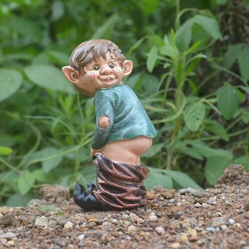 Delicate Funny Trick or Treat Gnome Sculpture Resin Dwarf Figurine Durable for Garden