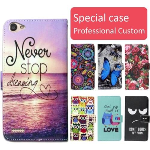 Fashion cartoon printed flip wallet leather case for FinePower C3 with Card Slot phone bag book case,free gift