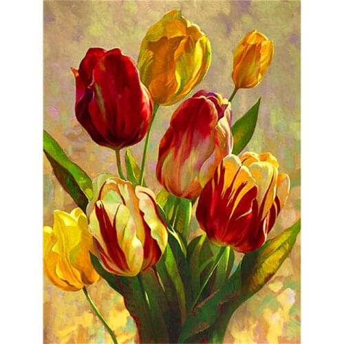 Cartoon Flowers Rose Sunflower DIY 11CT Embroidery Cross Stitch Kits Needlework Craft Set Printed Canvas Cotton Sell