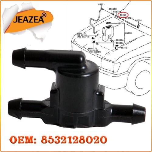 JEAZEA New Black Plastic Wiper Washer Windshield Check Valve Right 8532128020 85321-28020 Fit For Toyota Corolla Scion