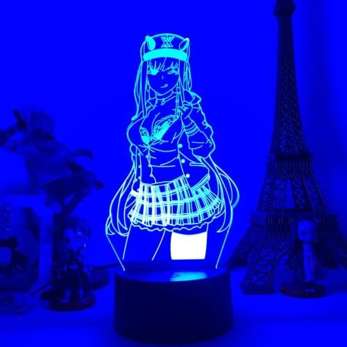 2021 New Darling in the Frankxx 3d Lamp Led Night Light for Bedroom Decor Manga Gift Nightlight Anime Waifu Table 3d Lamp
