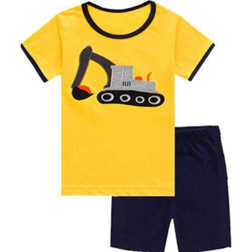 New Childrens Pajamas Summer Short-Sleeved Kids Pyjamas Baby Pijamas Boy Girls Nightgown Homewear Sleepwear Set S012