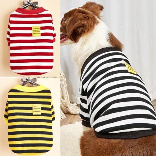Pet Cloth Cute Stripe Printing Pet Shirt Blouse 4 Sizes Pet T-Shirt Washable for Pet