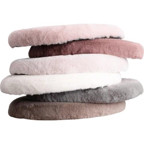 Nordic Solid Color Chair Cushion Thickened Rabbit Hair Slow Rebound Warm Cushion Long Sitting Not Tired Breathable Tatami