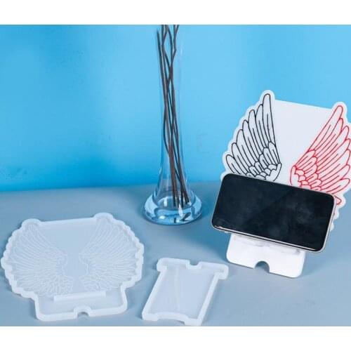 Transparent Silicone Mould Dried Flower Resin Decorative Craft DIY Wings mobile phone holder mold epoxy resin molds for jewelry