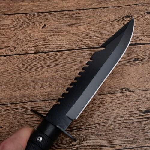 Rose Deer Tactical Survial Self-Defense Straight Knife ABS Handle Fixed Blade Knife for Climbing, Riding, Camping