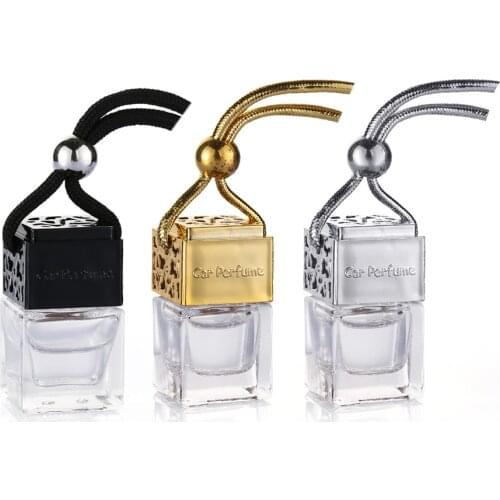 1 Pcs Empty Glass Bottle For Car Hanging Perfume Fragrance Air Freshener Essential Oils Diffuser Rearview Mirror Ornament