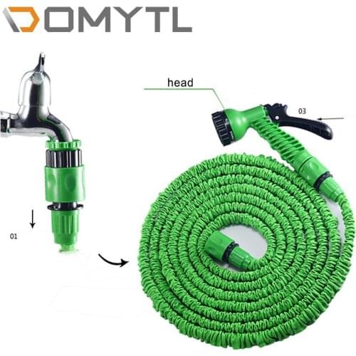 25/50/75/100/125/150F Garden Irrigation Watering Hose Water Retractable Natural Latex High Pressure Car Wash Tools
