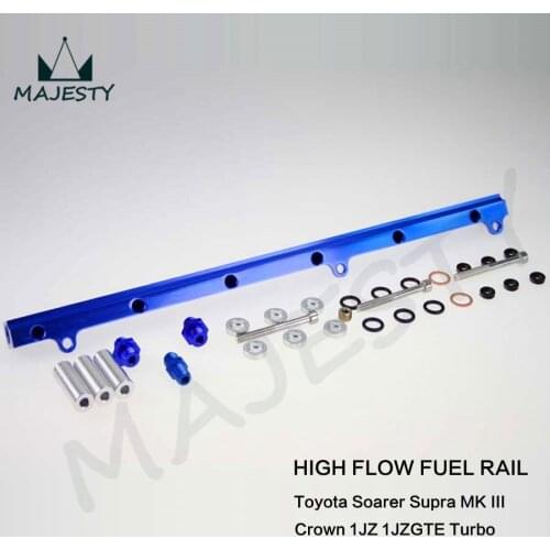 Blue High Flow BILLET INJECTOR FUEL RAIL FOR Soarer Supra MK III Crown 1JZ 1JZGTE