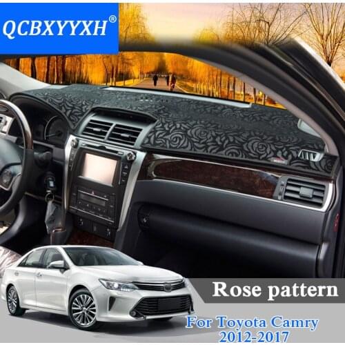 Car Styling Dashboard Protective Mat Shade Cushion Pad Rose Pattern Carpet For Toyota Camry 2006-2017 LHD&RHD Internal Anti-Slip