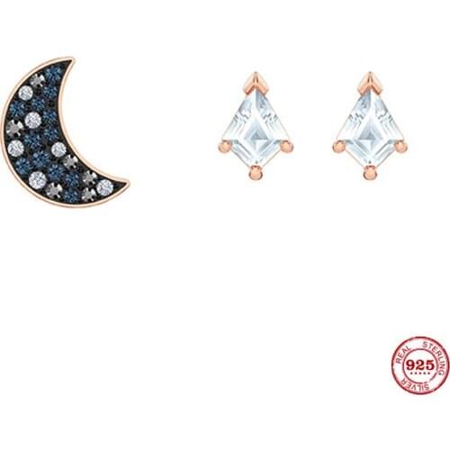 2020 New Fashion Charm Sterling Silver Original 1:1 Copy, Star Moon Fashion Combination Stud Earrings Women Luxury Jewelry Gifts